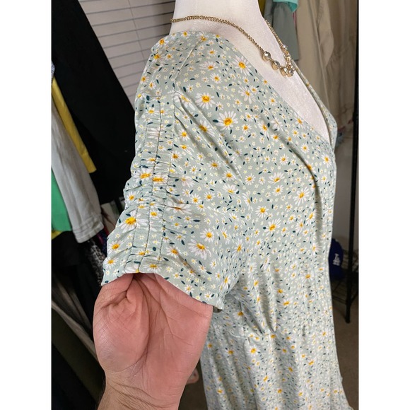 No Boundaries size xxl women seafoam floral wrap mini dress 0713 - Picture 3 of 4